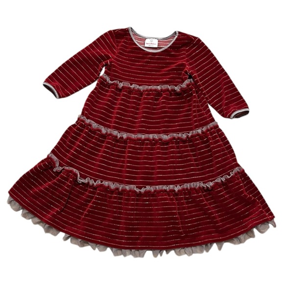 Hanna Andersson Other - Hanna Andersson 110(5) velour tiered ruffle dress